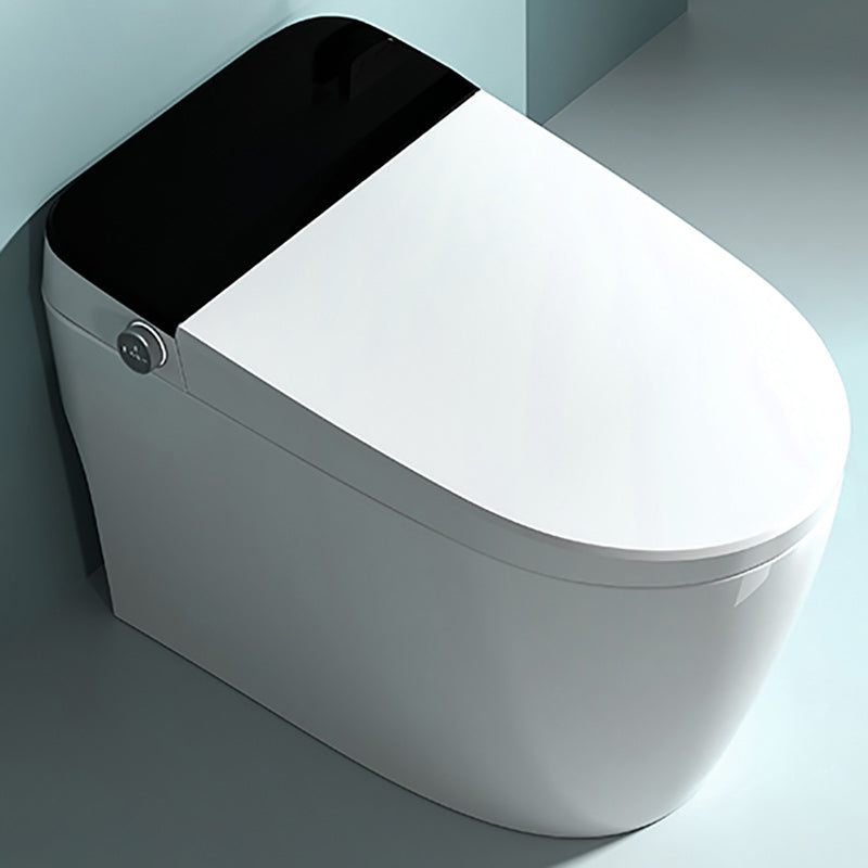 White Smart Toilet Elongated Temperature Control Floor Standing Bidet