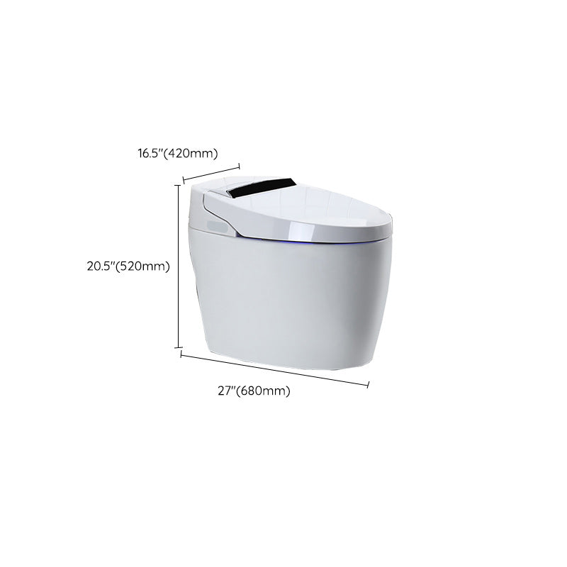 White Smart Toilet Elongated Temperature Control Floor Standing Bidet