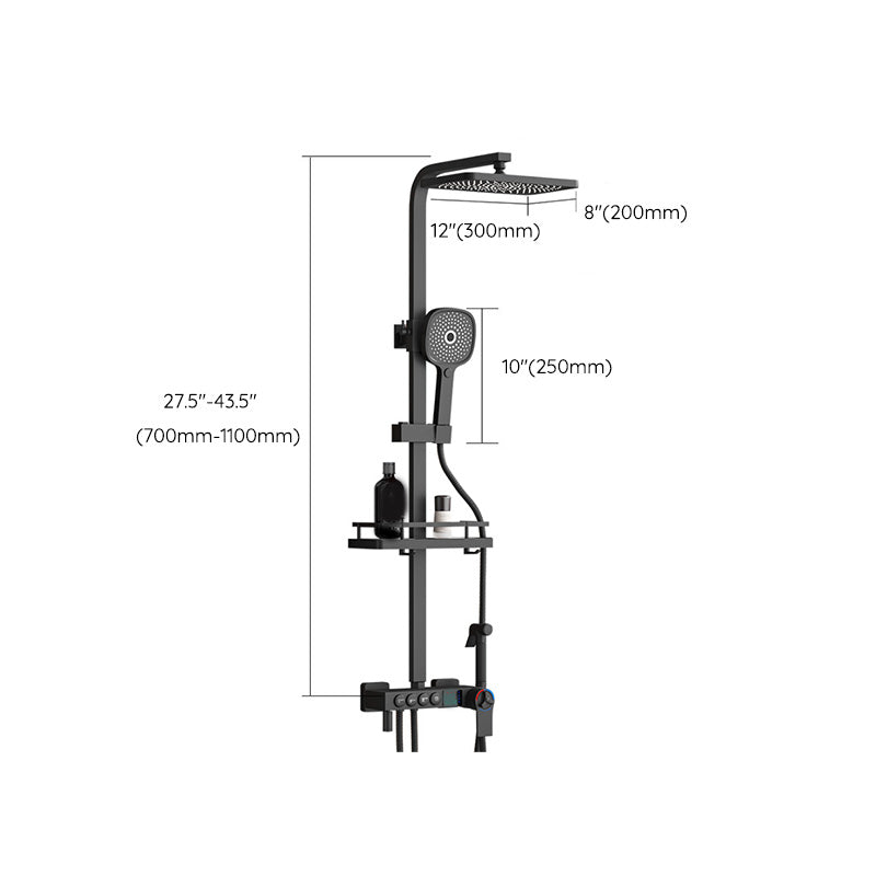 Modern Plain Shower System Thermostatic Slide Bar Included Shower Head Combo