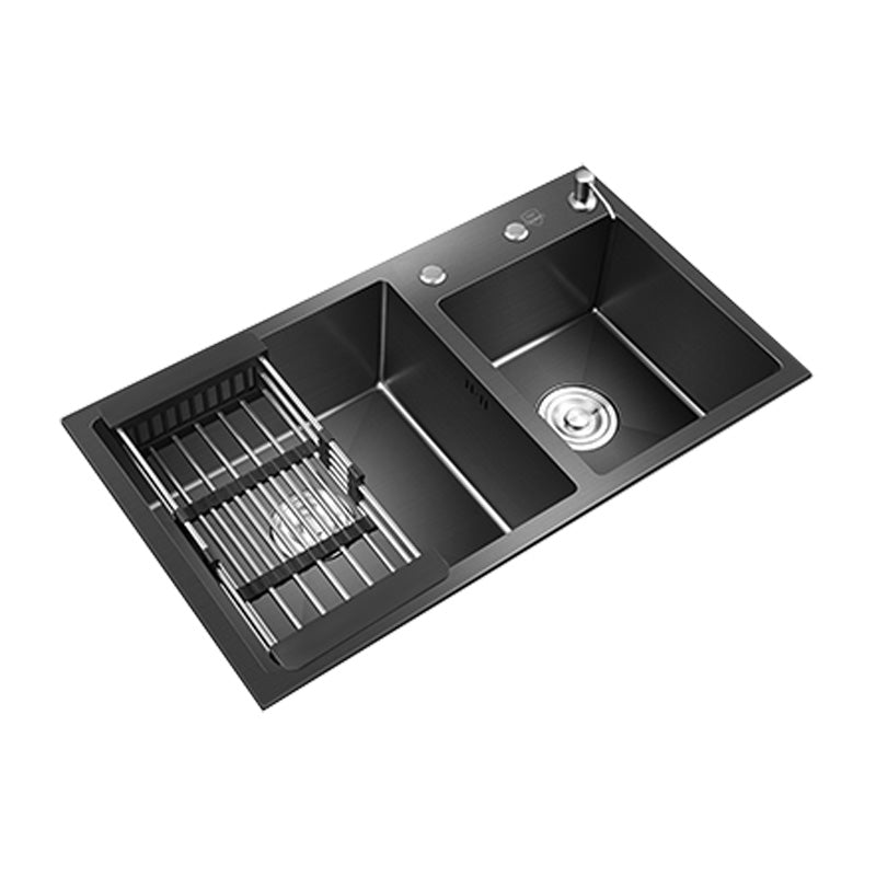 Modern Style Kitchen Sink Stainless Steel Kitchen Double Sink in Black