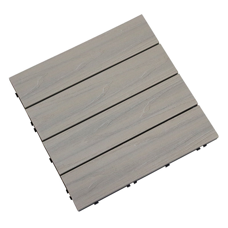 Square Snapping Patio Flooring Composite Tiles Striped Pattern Tile Set