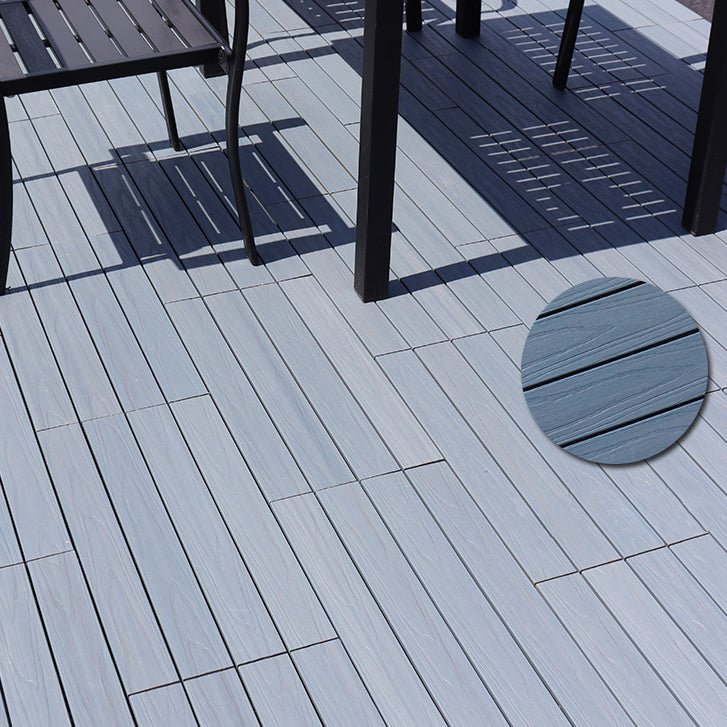 Square Snapping Patio Flooring Composite Tiles Striped Pattern Tile Set