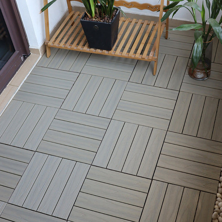 Square Snapping Patio Flooring Composite Tiles Striped Pattern Tile Set