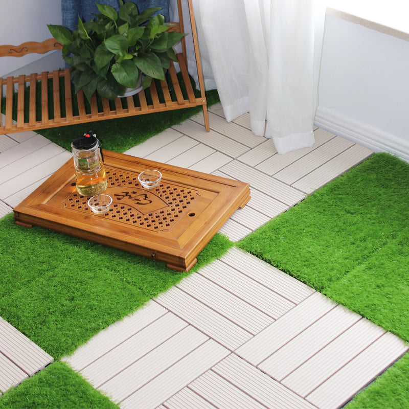 Square Snapping Patio Flooring Tiles Striped Pattern Tile Set Floor Board