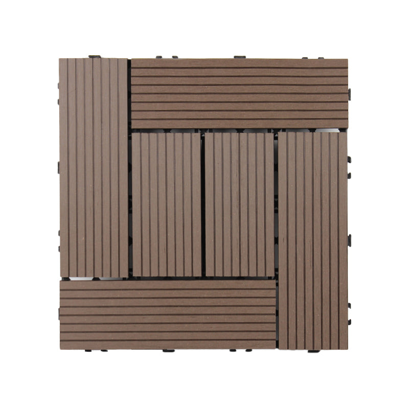 Square Snapping Patio Flooring Tiles Striped Pattern Tile Set Floor Board