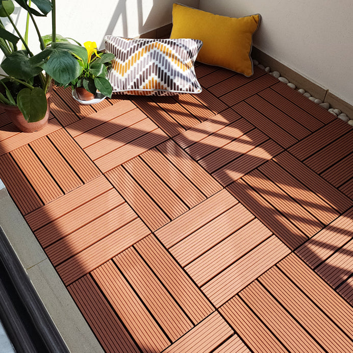 11 Pack 12" X 12" Square Deck/Patio Flooring Tiles Snap Fit for Outdoor Patio Tiles