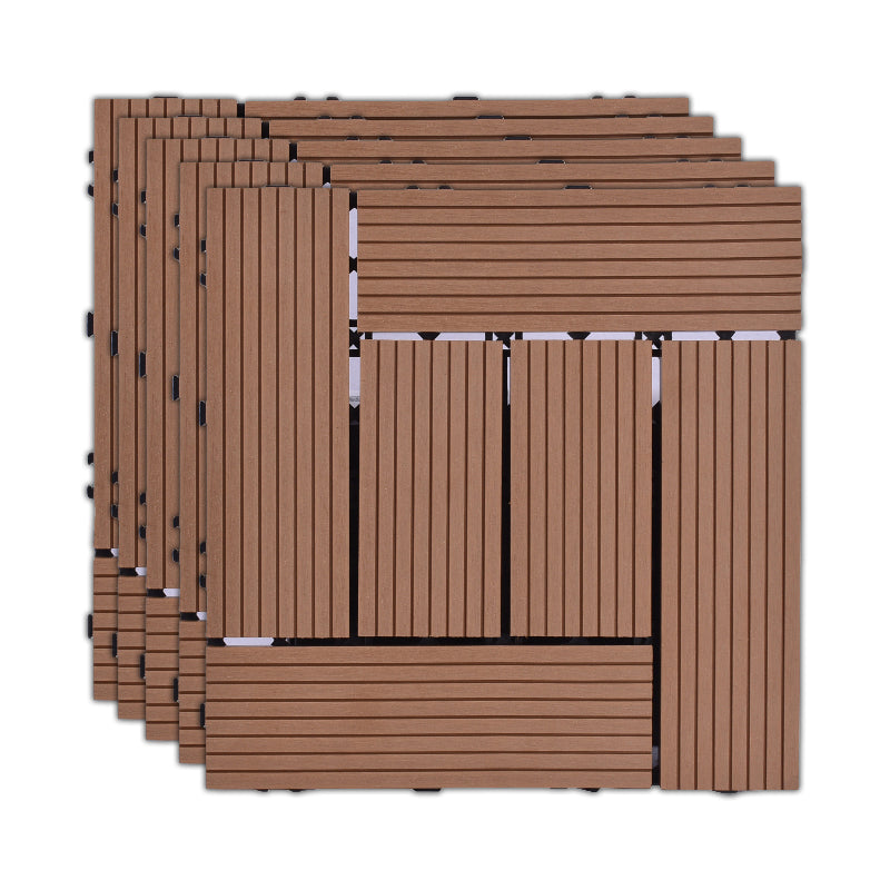11 Pack 12" X 12" Square Deck/Patio Flooring Tiles Snap Fit for Outdoor Patio Tiles
