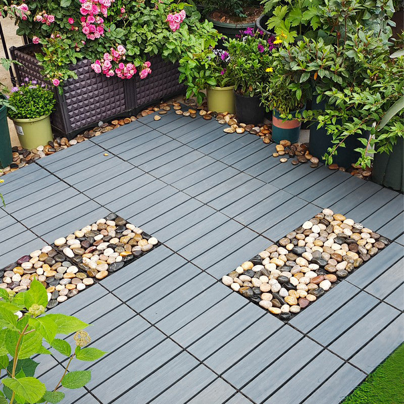 Square Snapping Patio Flooring Tiles Striped Pattern  Flooring Tiles