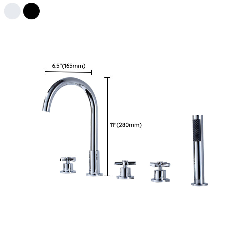 Deck Mounted Roman Tub Faucet Low Arc Roman Tub Faucet Set with Hand Shower