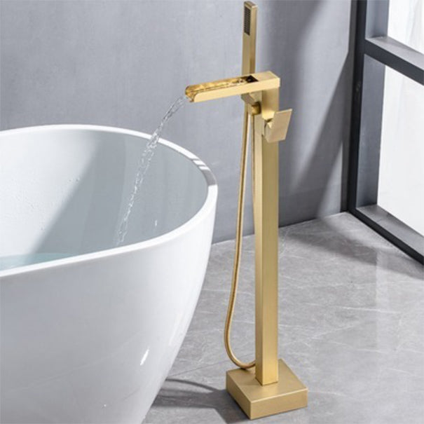 Floor Mounted Copper Freestanding Tub Filler One Handle Freestanding Bathtub Faucet
