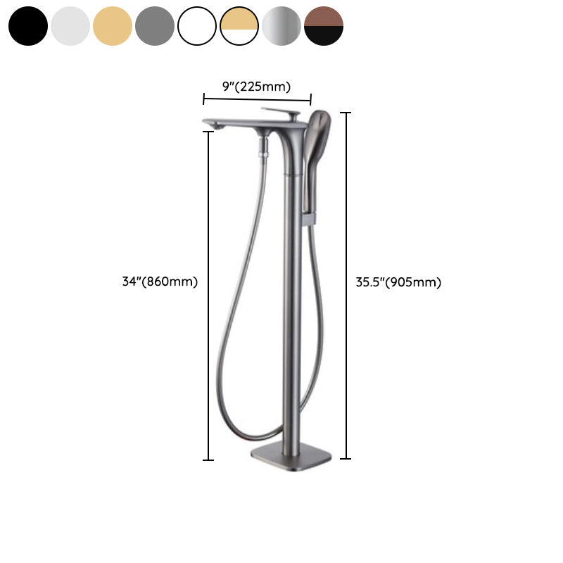 Floor Mounted Copper Freestanding Tub Filler One Handle Freestanding Bathtub Faucet