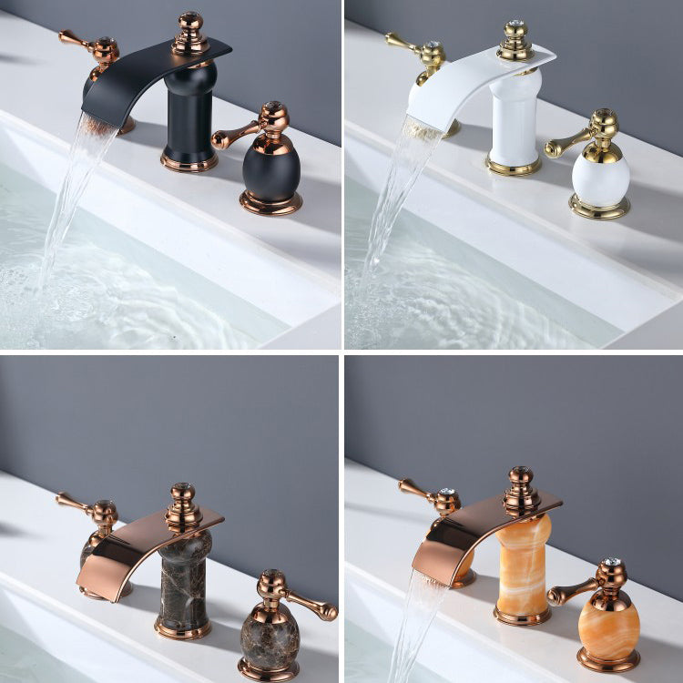 Traditional Faucet Deck Mounted Bathroom Faucet with Double Handle