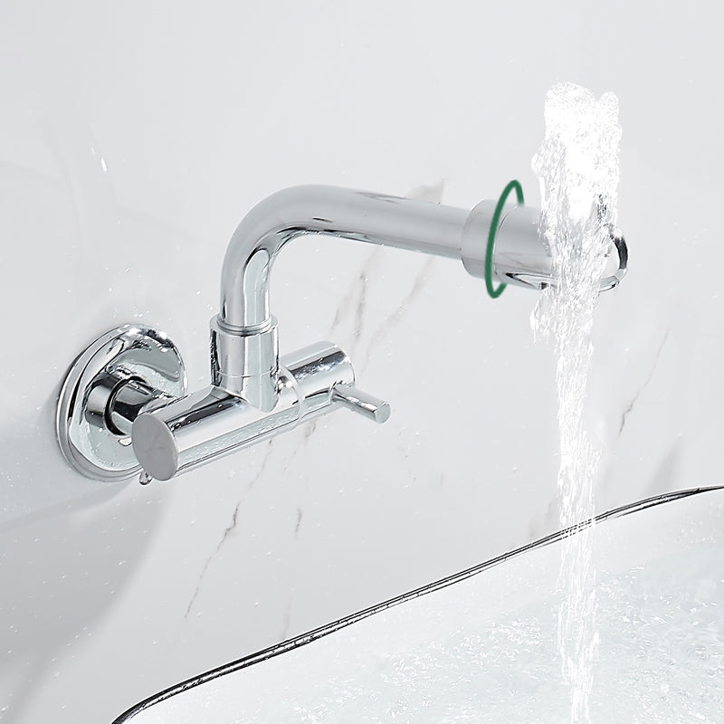 Wall Mounted Metal Tub Filler Low Arc Waterfall Bathtub Faucet