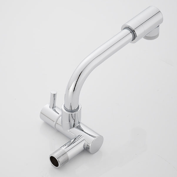 Wall Mounted Metal Tub Filler Low Arc Waterfall Bathtub Faucet