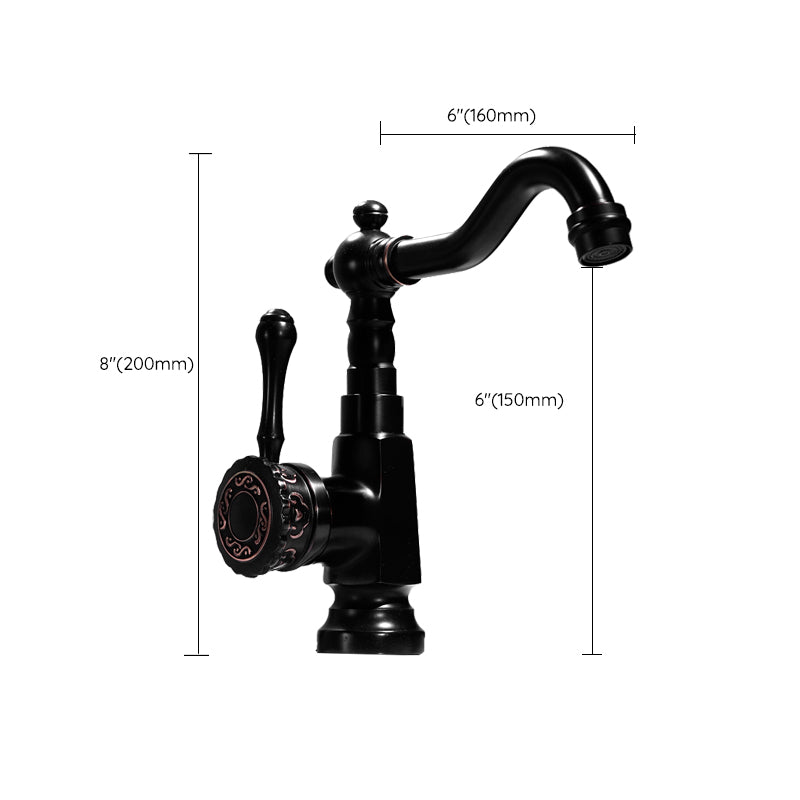 Glam Style Vessel Sink Faucet Swivel Spout Lever Handle Vessel Faucet