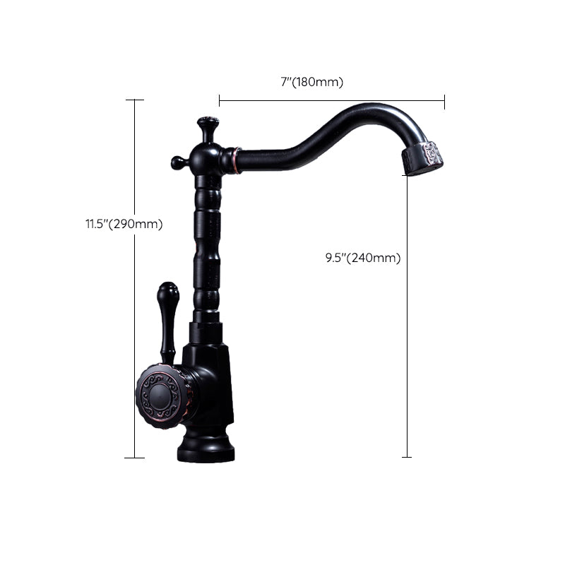 Glam Style Vessel Sink Faucet Swivel Spout Lever Handle Vessel Faucet