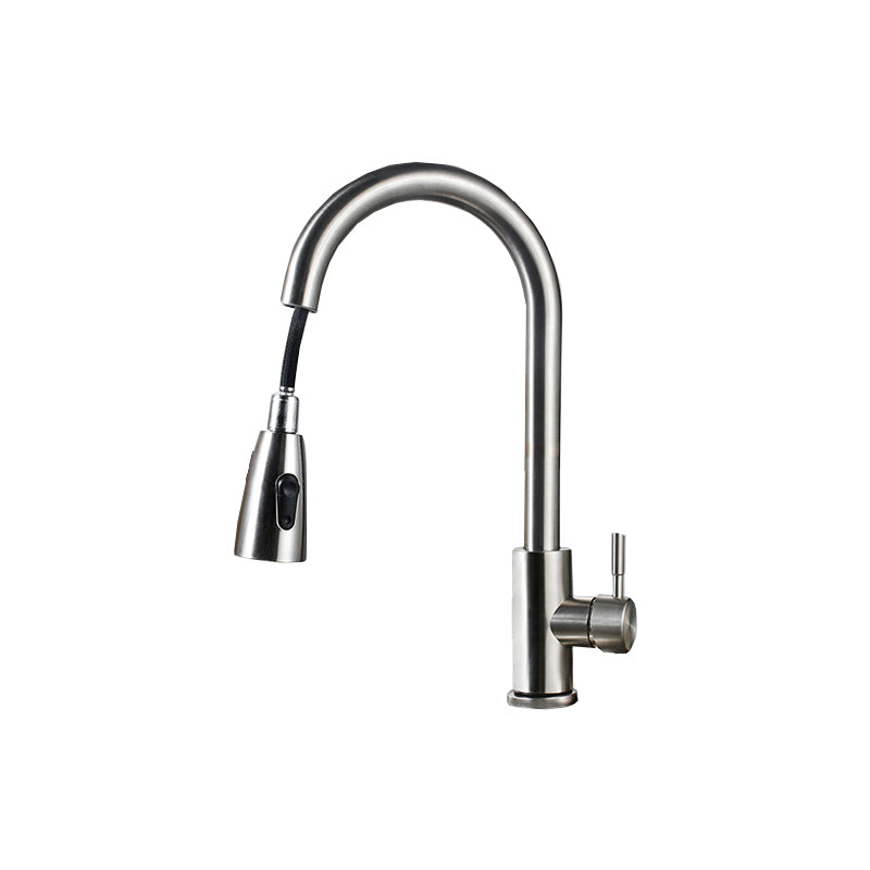 Modern Style Kitchen Faucet 304 Stainless Steel High Arc Pull Down Kitchen Faucet