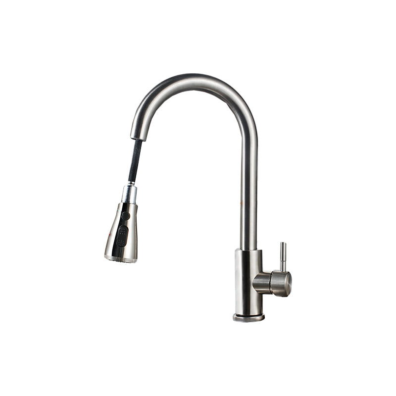 Modern Style Kitchen Faucet 304 Stainless Steel High Arc Pull Down Kitchen Faucet