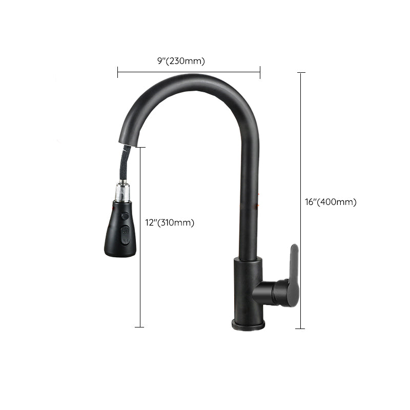 Modern Style Kitchen Faucet 304 Stainless Steel High Arc Pull Down Kitchen Faucet