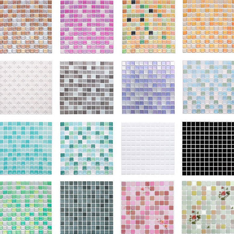 Plastic Peel & Stick Mosaic Tile Waterproof Peel & Stick Mosaic Tile with Square Shape