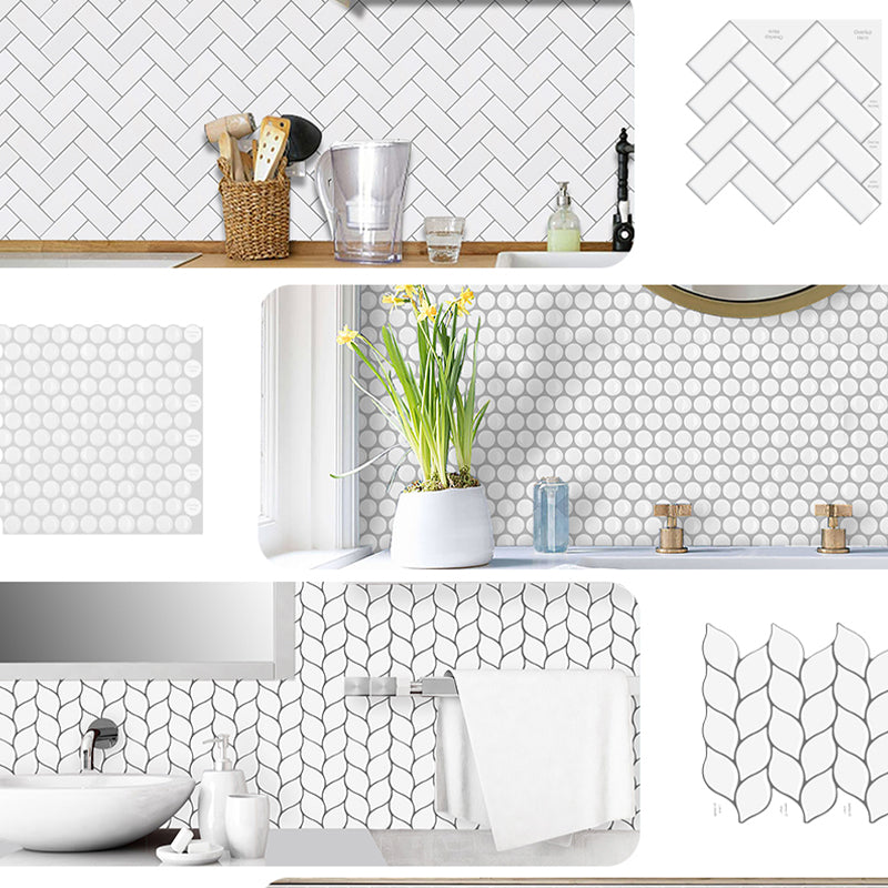 Subway Tile Wallpaper Plastic Peel and Stick Backsplash Wall Tile