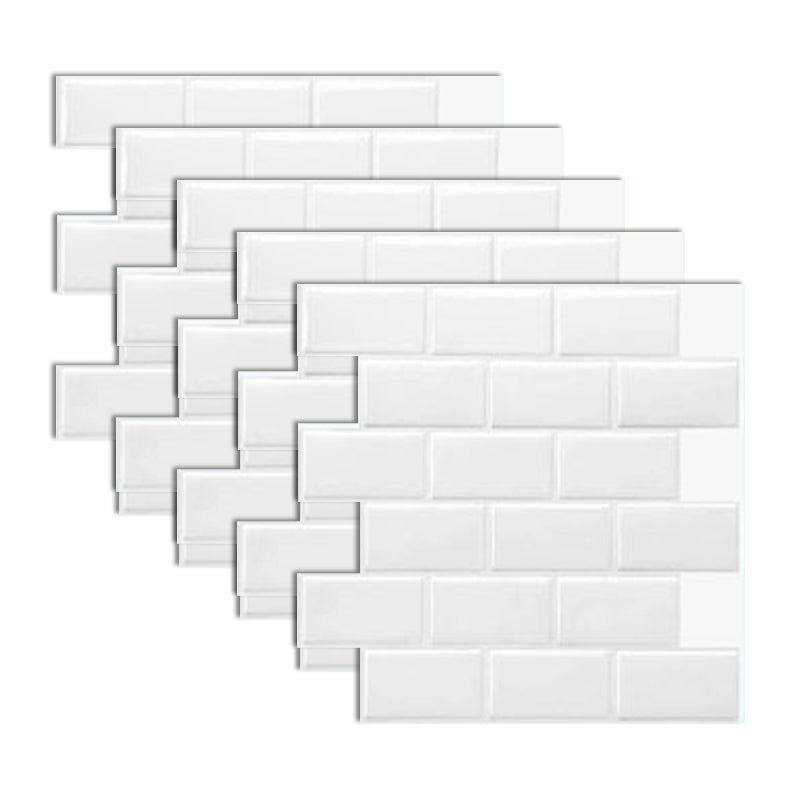 Subway Tile Wallpaper Plastic Peel and Stick Backsplash Wall Tile