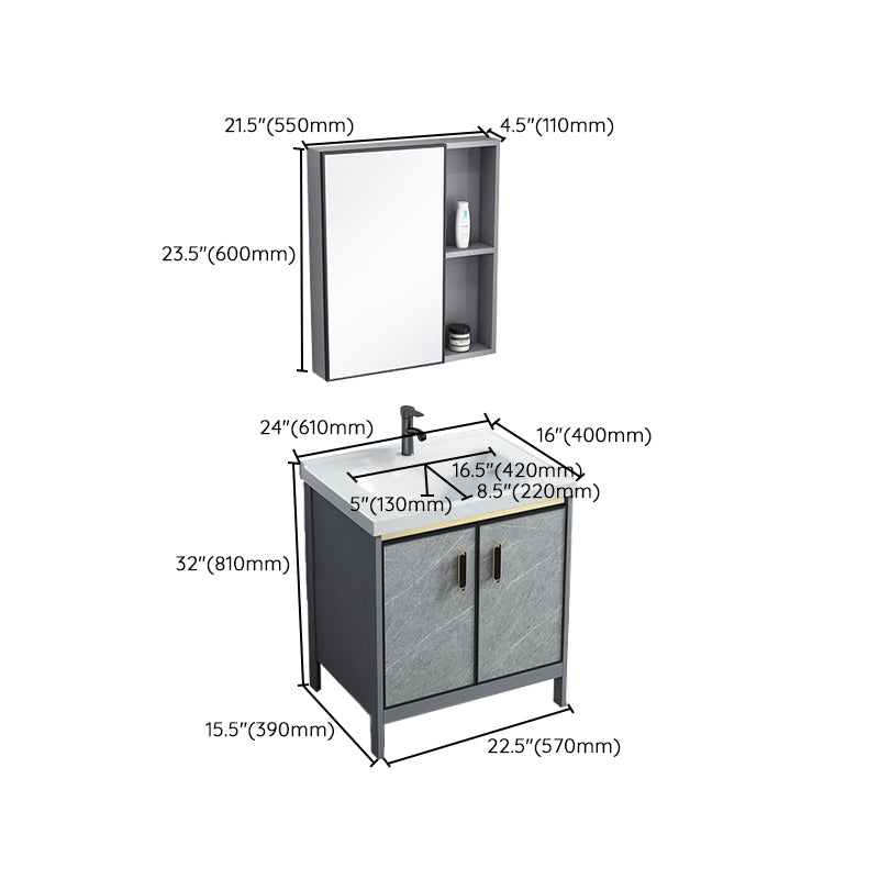 Bathroom Vanity Set Drawers Rectangular Sink Mirror Vanity Sink with Faucet