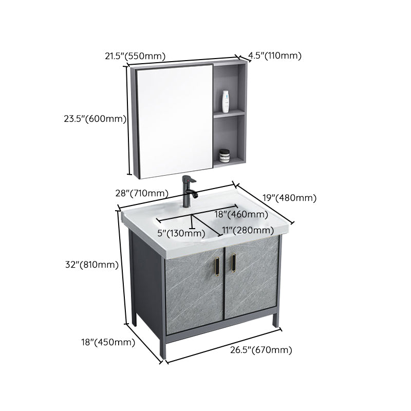 Bathroom Vanity Set Drawers Rectangular Sink Mirror Vanity Sink with Faucet