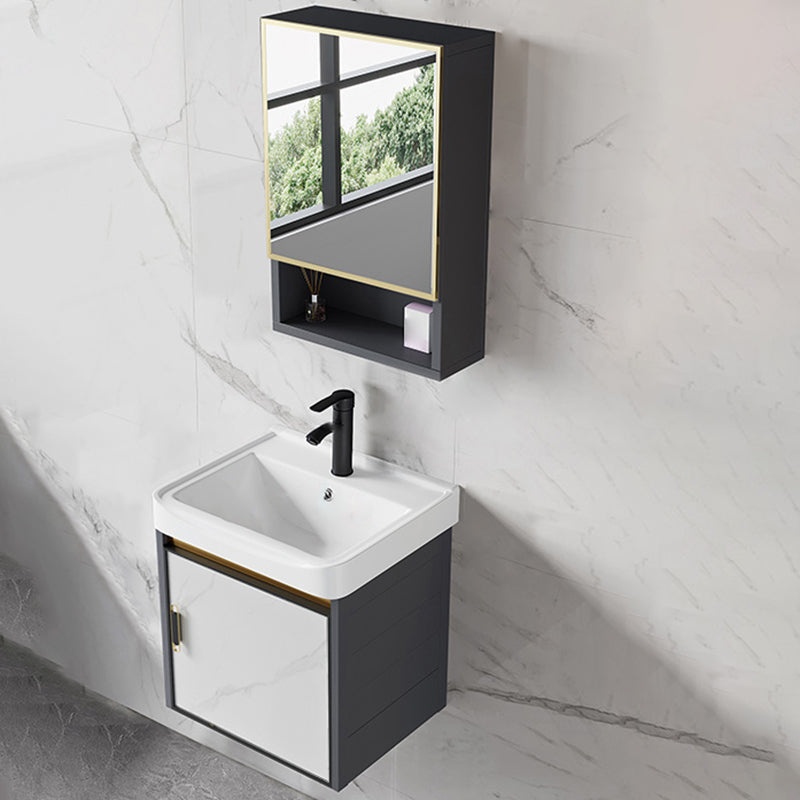 Sink Vanity Wall Mounted Mirror Drawers Ceramic Bathroom Vanity with Faucet