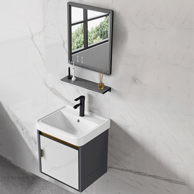 Sink Vanity Wall Mounted Mirror Drawers Ceramic Bathroom Vanity with Faucet