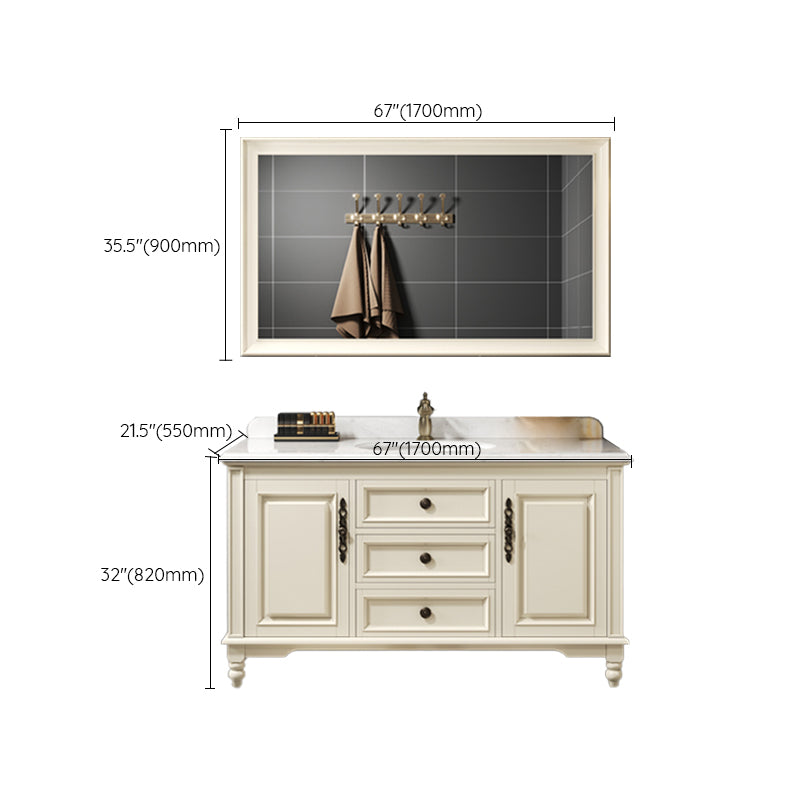 Classic Bathroom Vanity Set Single-Sink Free-standing Standard 2 Doors Bathroom Vanity