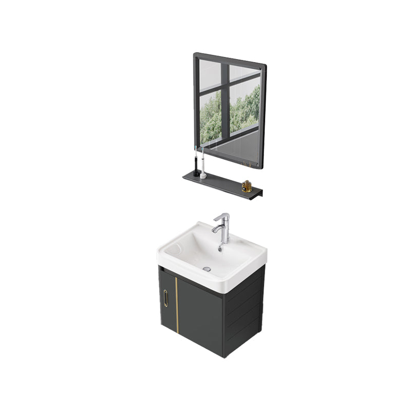 Bathroom Sink Vanity Rectangular Ceramic Sink Drawers Mirror Vanity with Faucet