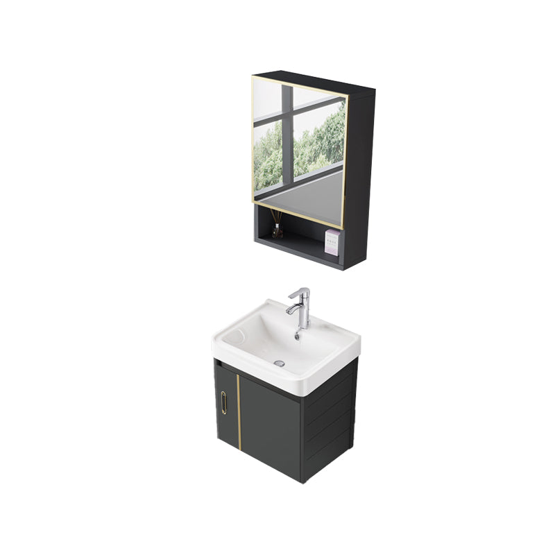 Bathroom Sink Vanity Rectangular Ceramic Sink Drawers Mirror Vanity with Faucet