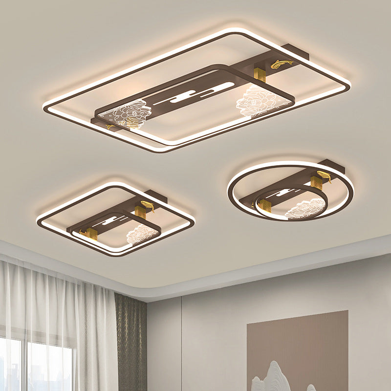 Modern Ceiling Lamp Geometric LED Flush Mount Light Fixture for Bedroom