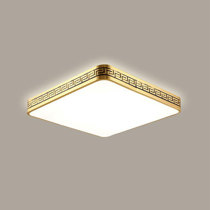 Modern Flush Mount Gold Brass LED Ceiling Light Fixture for Bedroom