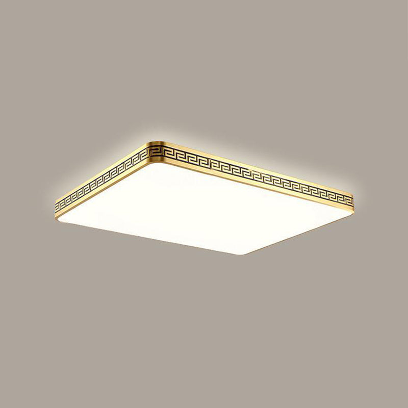 Modern Flush Mount Gold Brass LED Ceiling Light Fixture for Bedroom