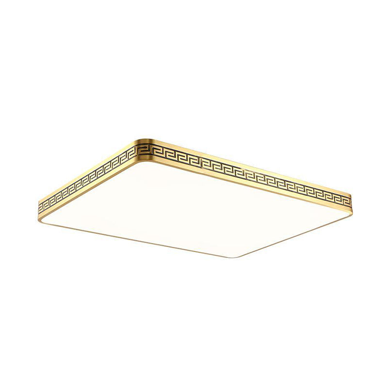 Modern Flush Mount Gold Brass LED Ceiling Light Fixture for Bedroom