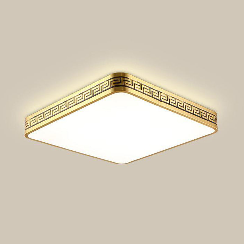 Modern Flush Mount Gold Brass LED Ceiling Light Fixture for Bedroom