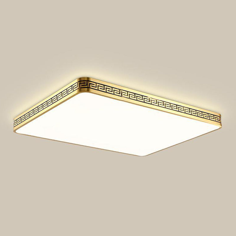 Modern Flush Mount Gold Brass LED Ceiling Light Fixture for Bedroom