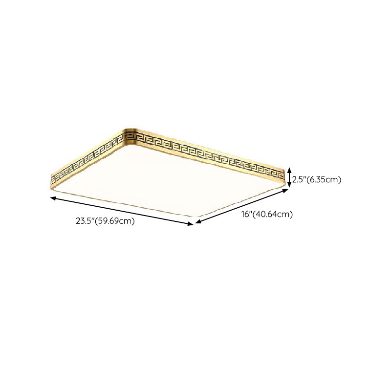 Modern Flush Mount Gold Brass LED Ceiling Light Fixture for Bedroom