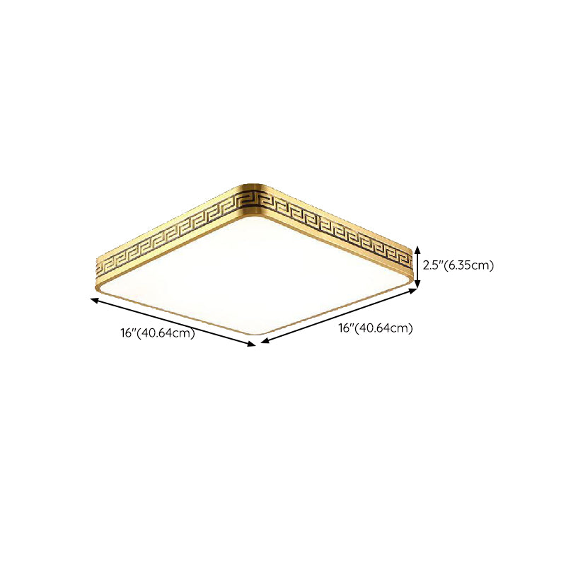 Modern Flush Mount Gold Brass LED Ceiling Light Fixture for Bedroom