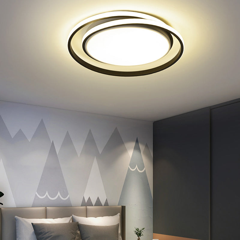 LED Black Ceiling Light Modern Style Ceiling Mount Light with Acrylic Shade for Bedroom