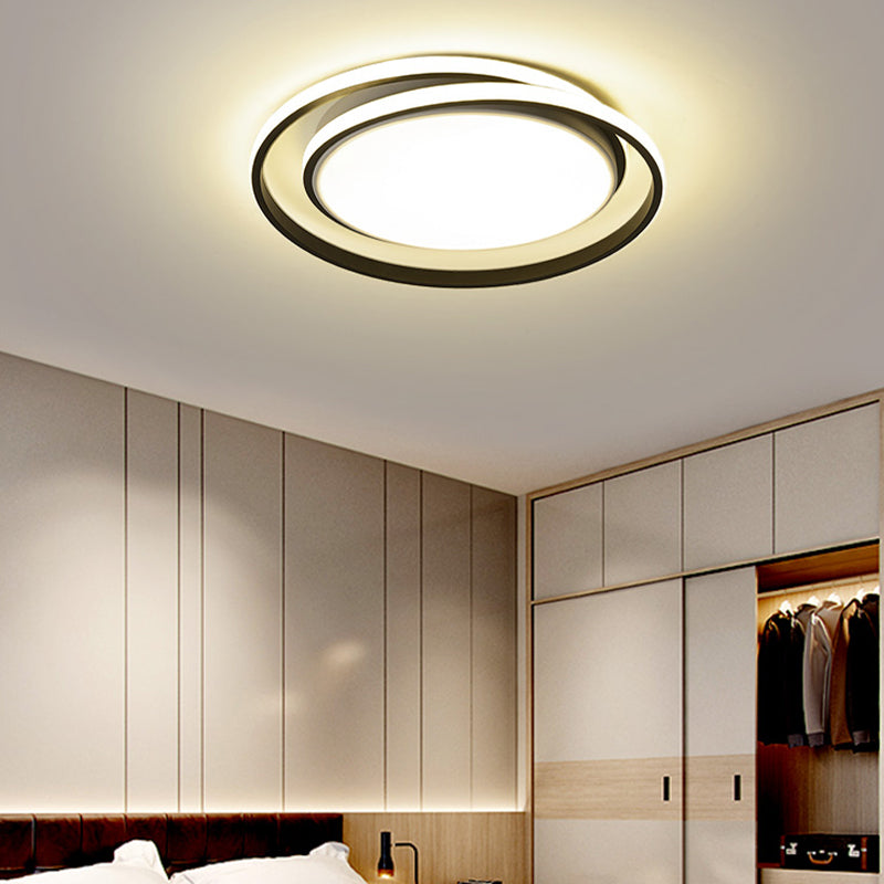 LED Black Ceiling Light Modern Style Ceiling Mount Light with Acrylic Shade for Bedroom