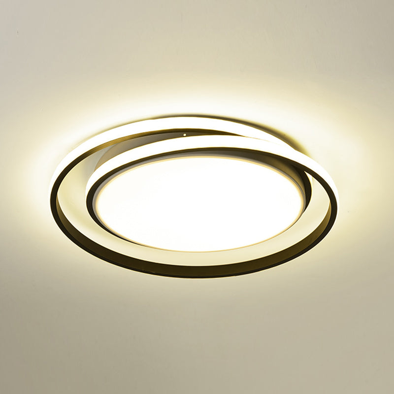 LED Black Ceiling Light Modern Style Ceiling Mount Light with Acrylic Shade for Bedroom