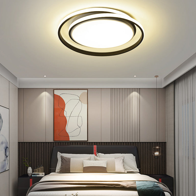 LED Black Ceiling Light Modern Style Ceiling Mount Light with Acrylic Shade for Bedroom