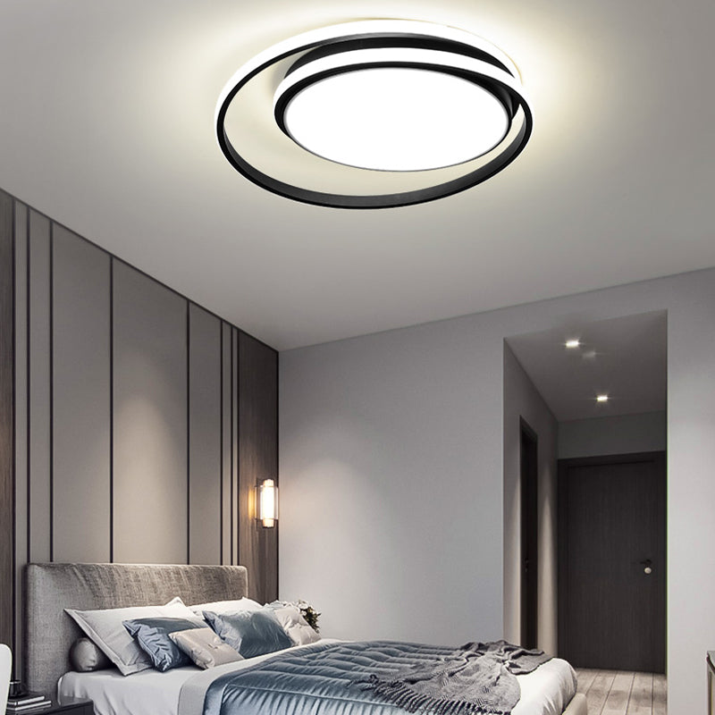 LED Black Ceiling Light Modern Style Ceiling Mount Light with Acrylic Shade for Bedroom