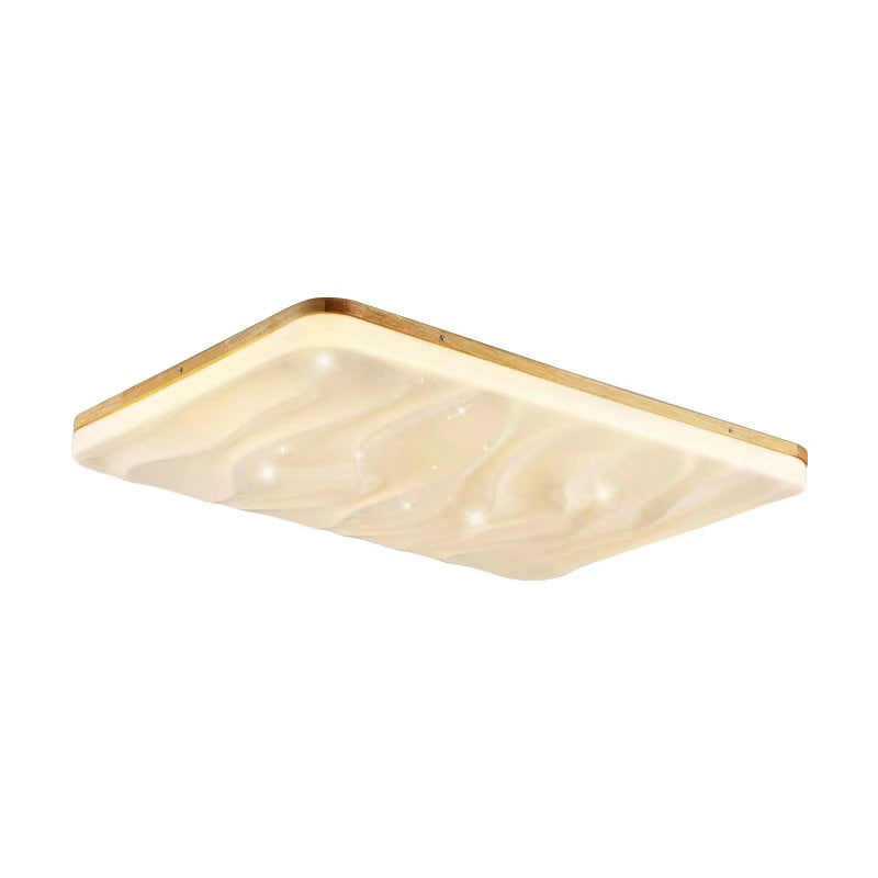 Modern Wooden Ceiling Light Simple LED Ceiling Mount Light with Acrylic Shade for Bedroom