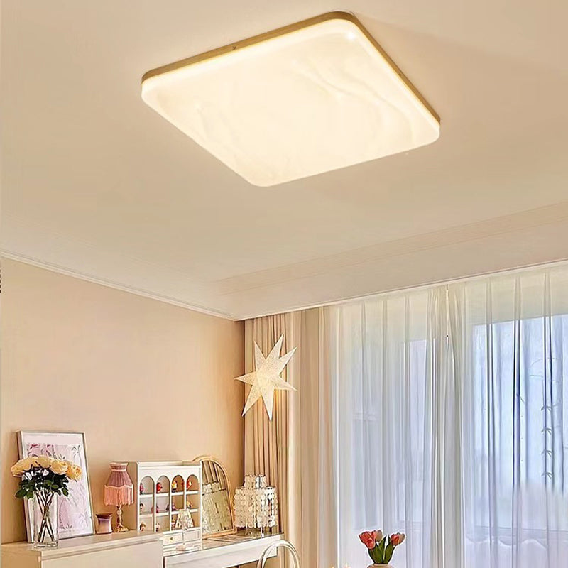 Modern Wooden Ceiling Light Simple LED Ceiling Mount Light with Acrylic Shade for Bedroom