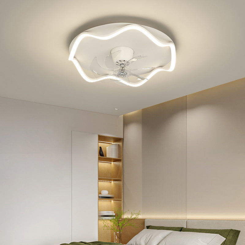 Modernism White Single Ceiling Fan Lamp LED Acrylic Ceiling Fan Light