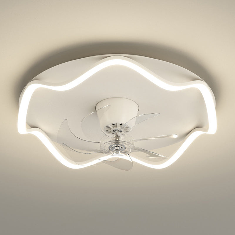 Modernism White Single Ceiling Fan Lamp LED Acrylic Ceiling Fan Light